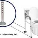 Foot Tube and Suction Cup Tips, for Toilet Safety Rail and Shower Chair Bench Bath Stool, Replacement Suction Cups Tips and Aluminum Tubes, 5 Height Adjustable Leg Tube Accessories