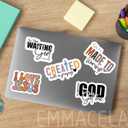 (3PCS) Pray More Worry Less Stickers, Christian Faith Waterproof Vinyl Decals for Laptops, Tumblers, Water Bottles  Inspirational Religious Stickers for Prayer & Encouragement, 3" x 2.9"