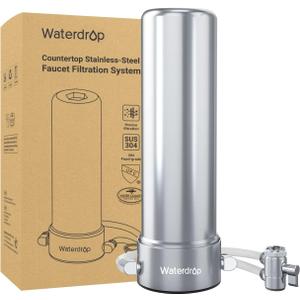 Waterdrop Water Filter for Sink Faucet, NSF/ANSI 42 Certified Countertop Water Filter System, 5-Stage Stainless Steel Faucet, 8000 Gallons, Reduces Heavy Metals and 99% Chlorine, WD-CTF-02(1 Filter)