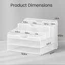 Lavatino Desk Paper File Organizer - Metal Mesh with 2 Letter Trays, 7 Flexible Dividers, 2 Vertical File Folder Holders for Office/Home/Classroom Supplies, Desk Organizers and Accessories, White