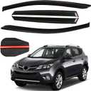 4PCS Rain Guards Fit for 2013-2018 Toyota RAV4 LE XLE SE, Outside Mount Window Visors, Smoke Tinted Side Window Deflector Visors, Vent Shade Shield