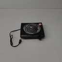 Elite Gourmet ESB100B Countertop Single Coiled Burner Electric Hot Plate, Temperature Control, Indicator Light, Easy to Clean, Black