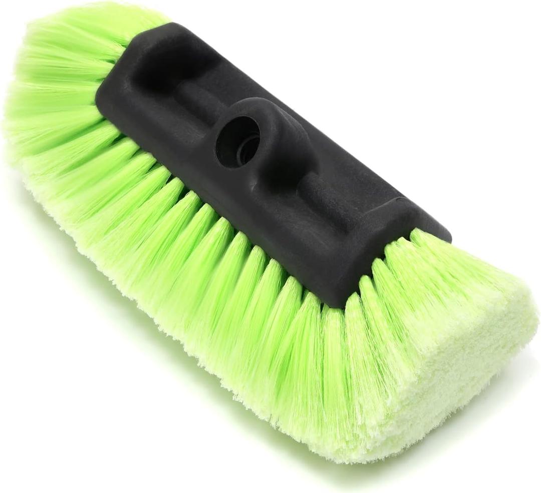 Forgrace 12" Car Wash Brush with Soft Bristle Auto RV Truck Boat Camper Car Exterior Washing Heavy Duty Tri-Level Dip Green
