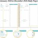 2026 Daily & Monthly Planner - One Page Per Day, Daily Planner from January 2026 - December 2026, Planner 2026 with 12 Monthly Tabs, 8.5" x 11", Rose Leaf