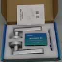 Fingerprint Door Lock Biometric Door Knob with Keypad Keyless Entry, Door Locks for Bedrooms, Home Hotel Office Apartment Silver