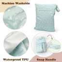 Mama Koala Waterproof Wet Dry Bags for Baby Items, Cloth Diapers, Swimsuits, Travel, Gym Clothes, Beach, Pump Parts, Toiletries, Two Zippered Pockets, 2 Pack (W017)