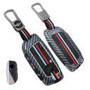 1Pcs Heavy Zinc Alloy Key Fob Cover for BMW 2023-2025, Full Protection Remote Keychain with Carbon Fiber Pattern Compatible with BMW New 5/7 Series X1 X5 x6 x7 XM IX IX3 I5 I7 740i 760i (Gunmetal)