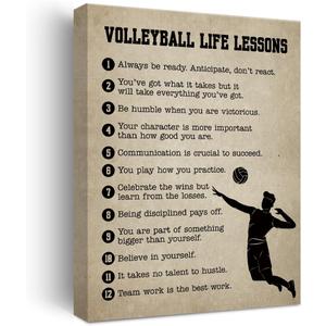 Volleyball Gifts Inspirational Wall Decor Canvas Wall Art Artwork Volleyball Framed Art Paintings Sports Posters for Men Athletes Volleyball Players Living Room Game Room Playroom Bedroom Gym Decor