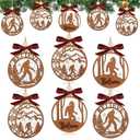 24 Pcs Bigfoot Ornaments for Christmas Tree Sasquatch Gifts Wooden Acrylic Hanging Ornaments Funny Supernatural Gifts for Bigfoot Lover Men Women Holiday Xmas Tree