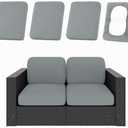 hyha 4Pcs Patio Cushion Covers, Stretch Outdoor Couch Cushion Covers Replacement, Washable Outdoor Chair/Sofa Slipcovers for Patio Furniture Cushions Protector with Elastic Bottom(Gray,Cover Only)