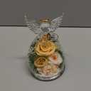 Preserved Rose in Glass Angel Figurine, Mothers Day Gifts for Mom/Wife/Grandma, Forever Flowers Rose Anniversary, Graduation or Birthday Gifts for Women Her