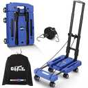 Folding Hand Truck Lightweight Hand Truck Dolly Foldable,Luggage cart with 6 Rotate Wheels, Utility Cart with Adjustable Handle,Collapsible Dolly for Moving (Blue)