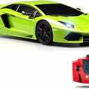 QUN FENG RC Car 1:18 Lamborghini Aventador 2.4G Radio Remote Control Cars Electric Car Sport Racing Hobby Toy Car Grade Licensed Model Vehicle for Kids, Green