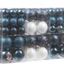 Sea Team 86 Pieces of Assorted Christmas Ball Ornaments Shatterproof Seasonal Decorative Hanging Baubles Set with Reusable Hand-held Gift Package for Holiday Xmas Tree Decorations, Stone Blue