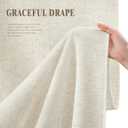 Linen Shower Curtain Flax Cream, Fabric Boho Farmhouse Shower Curtains for Bathroom Cotton Natural Cloth Liner Set 72" W x 72" L