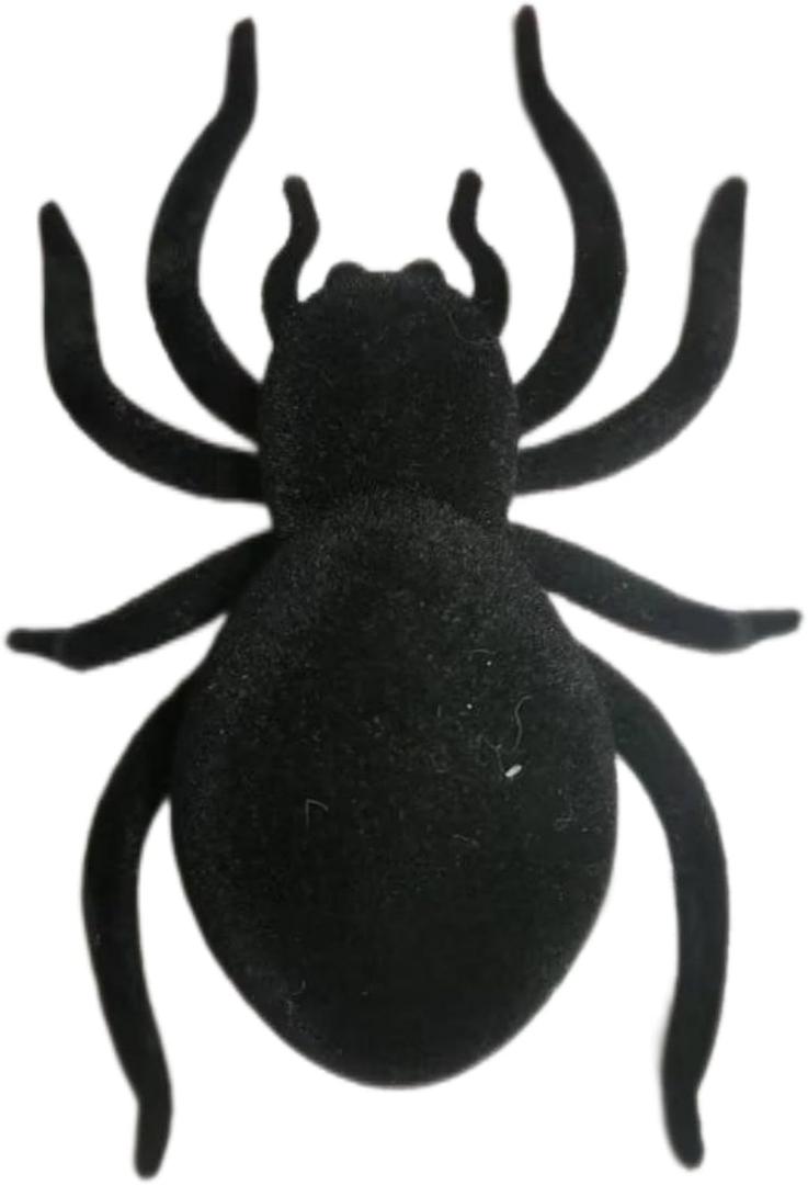 Halloween Black Flocking Spider,Simulation Trick-or-Treating Toys