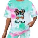 Girl 2 Piece Outfits Toddler Girl Clothes Oversized Short Sleeve T Shirt Active Running Bike Short Sets 5-12Y
