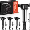 A-Premium Set of 4 Ignition Coil Pack and Iridium Spark Plugs Compatible with Toyota Camry 2010-2017, RAV4 2009-2018, Sienna 2011-2013, L4 2.5L 2.7L