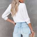 Button Down Shirts for Women Slim Fit Long Sleeve Stretch Dress Shirts Work Shirt Wrinkle Free Office Blouse Top (White, L)