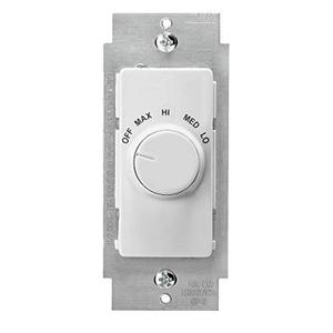 Leviton Decora Illumatech Quiet Fan Speed Control, 120 Vac, 60 Hz, 1.5 A, RTF01-10W, White