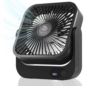 Cruise Ship Approved Magnetic Fan  Portable Rechargeable & Plug-In, 5-Speed Adjustable, Quiet Operation, Up to 12 Hours Battery Life, Perfect for 2025 Cruises (Black)