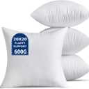 20 x 20 Throw Pillow Inserts Pack of 4 Large White Decorative Square Pillows for Living Room Couch Bed Sofa Cushion Sham Stuffer Indoor