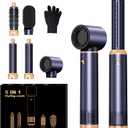 5 in 1 Hair Dryer Brush, Negative Ion Blow Dryer Brush Set Upgrade Hot Air Brush Air Styler Curling Wrap Air Curler, Curling Iron Hair Styling Tools As A Gift for Straight/Curl/Drying/Smoothing (Blue Rose Gold)