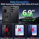 Taisairu for Samsung Galaxy S25 Ultra Case with Screen Protector & Slide Camera Lens Cover, Built-in Magnetic Ring Stand Shockproof Protective Phone Case for Samsung S25 Ultra Case (Black)