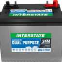 Interstate Batteries Marine/RV Battery 12V 70Ah 750CCA (8-24MAGM) Dual Purpose Power Pure Lead AGM RV & Marine Starting Replacement Battery (Group Size 24) Boats, RV's