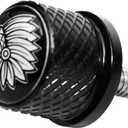 Black Stainless Knurled Fender Seat Bolt Screw 1/4"-20 Thread Compatible with Harley Sportster Touring Softail Dyna CVO Electra Glide Street Glide 1996-2020- Indian Skeleton