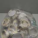 24 Set 4 Inch Tambourine for Adults Wooden Hand Held Drum with Metal Jingles, Gift Tags, White I Love You Printed Ribbon Percussion Gift Musical Instrument for Church Wedding Party Favor (Black)