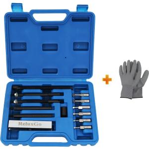 ReluxGo 13 Pcs Embedded Bearing Puller Set, Insert Wheel Bearing Removal Tool with 6 Pcs Ball Ended Threaded Puller Adaptors, Compatible with 6004-6010 6201-6206 6300-6302