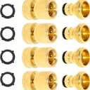 TAROSE Garden Hose Quick Connect Fittings Solid Brass Garden Hose Fitting Water Hose Connectors 3/4 Inch Garden Hose Fitting Quick Connector Male and Female Set- 4 Set