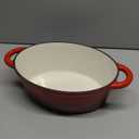 Amazon Basics Cast Iron Dutch Oven Pot with Lid, Enameled, Round, Dual Handles, Heavy-Duty, Medium, 6-Quart, Red