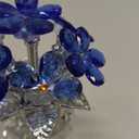 Crystal Flower Figurine Faceted Glass Blue Forget Me Not Statue Paperweight Gift for Her Collectible Ornament Desk Home Decor