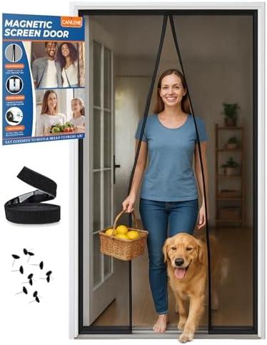 CANLENE High-Density Magnetic Screen Door Mesh for Home and Patio, Tear Resistant Backdoor Screen Net with Magnetic Closure CANLENE High-Density Magnetic Screen Door Mesh for Home and Patio, Tear Resistant Backdoor Screen Net with Magnetic Closure