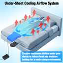 Under Sheet Bed Cooling System with Adjustable Fan Speed, Night Sweat Relief Cooling Fan for Bedroom, Fits All Mattress Heights, Easy Installation (Blue)