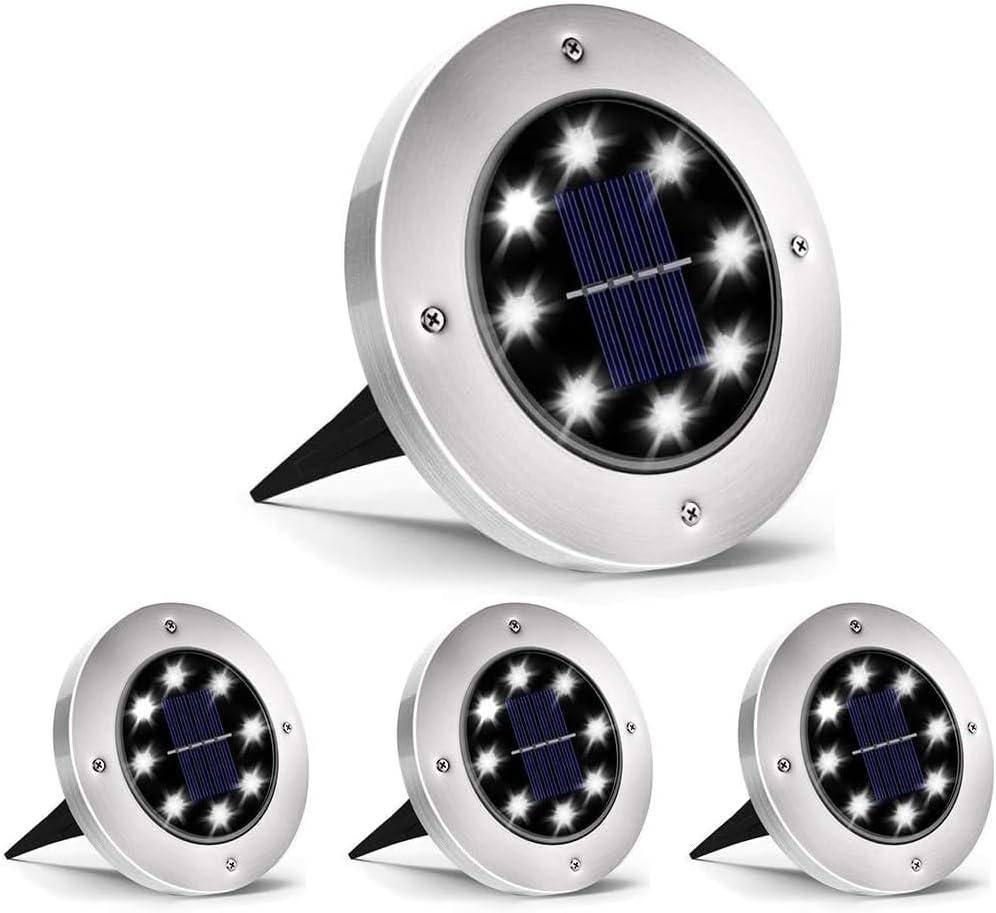 INCX 4.6 inch Solar Lights for Outside, 4 Pack Solar Light Outdoor Waterproof, Garden Lights Landscape Lighting for Lawn Yard Deck Driveway Walkway White