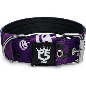 TSPRO Tactical Dog Collar 1.5 Inch Wide Thick Dog Collars with Heavy Duty Metal Buckle, Durable, Strong, Adjustable for Medium to Large Dogs (Halloween Purple L) TSPRO Tactical Dog Collar 1.5 Inch Wide Thick Dog Collars with Heavy Duty Metal Buckle, Durable, Strong, Adjustable for Medium to Large Dogs (Halloween Purple L)