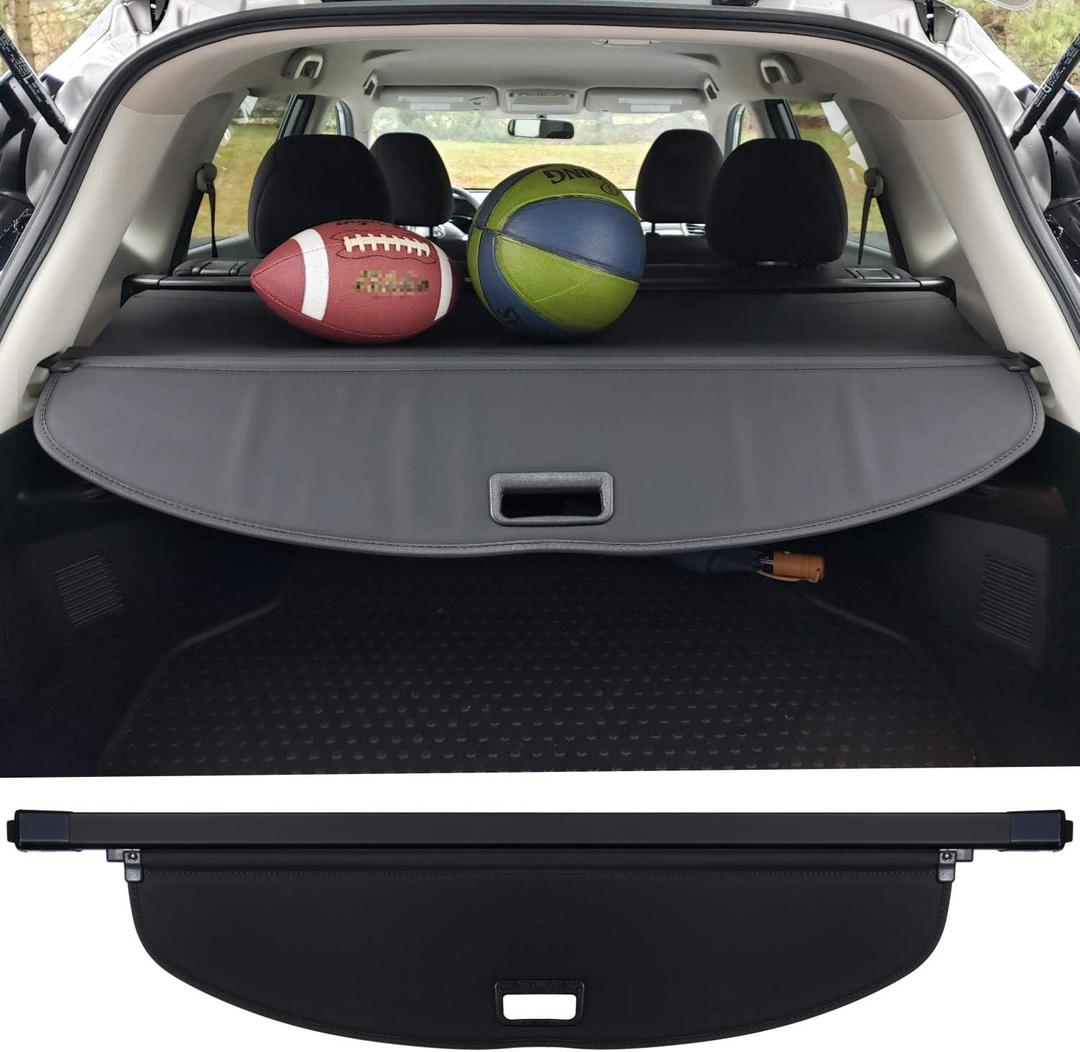 Trunk Cargo Cover for Nissan Rogue S SV SL Platinum 2014-2020 Retractable Rear Trunk Cargo Luggage Security Shade Cover Shield Interior Accessories Waterproof Custom Fit All Weather (Black)