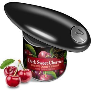 One Touch Battery Operated Electric Can Opener Fits Almost Size Can With Smooth Edge, Hands Free Electric Can Openers for Kitchen, Kitchen Gadgets Automatic Can Opener for Seniors, Arthritis Black