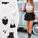 Avidlove Women's Mini Skirt High Waisted Layered Ruffle Skirts Tiered Short Skirt Lingerie Y2K (Black)