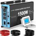 1500W Sump Pump Battery Backup System, Pure Sine Wave Power Inverter with Charger, Backup System for Power Outage, LCD Screen Remote Controller, Automatic Switching for Grid and Battery