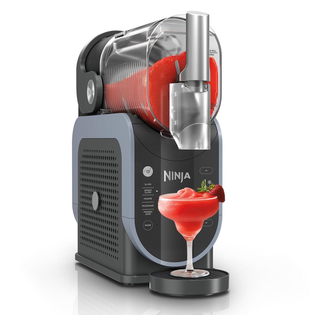 Ninja FS301 Professional Maker with RapidChill Technology, 88 oz Drink & Slushie Machine, 5 Preset Programs, Frozen Margaritas, Frapps, and More, Premium Accents, Black