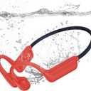 Swimming Headphones-Bone Conduction Headphones, IP68 Waterproof Open Earphones, Bluetooth 5.4 Underwater Sport Earbuds with 32 GB MP3 Memory for Swimming, Running, Cycling, Gym-Orange
