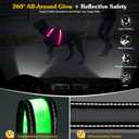 Rechargeable LED Dog Harness Multi-Color Light Up Glow Dark Vest with Reflective Strips, Waterproof Adjustable Soft Mesh Safety Harness for Small Medium Large Dogs Night Walking-Large