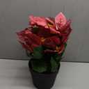 Poinsettia Plants Artificial 9 Heads 14 Inch Fake Poinsettias Christmas Flowers in Pot for Home Porch Office Indoor Outdoor Christmas Winter Decorations Hot Red (1PC)