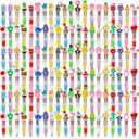 SZCECHRE 62Pcs Mini Multicolor Pens in One 4-in-1 Cute Pens Bulk, Ballpoint Pen for Birthdays and Parties, Fun Gifts Assorted Ink Kawaii Pen