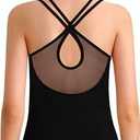 QZSH Girls Dance Ballet Leotard Mesh Cap Sleeve,Cute V-Shaped Mesh Back, Size S