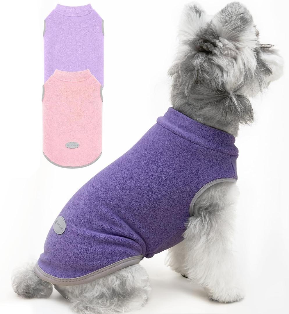 XPUDAC 3 Pieces Fleece Dog Sweaters Vest Winter Warm Dog Clothes for Small Medium Large Dogs Girl Soft Pullover Doggie Sweatshirt Puppy Cold Weather Jacket, 510-S